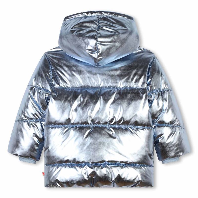 Billieblush Zip-Up Metallic Hooded Puffer Jacket3Y - 10Y image number 1